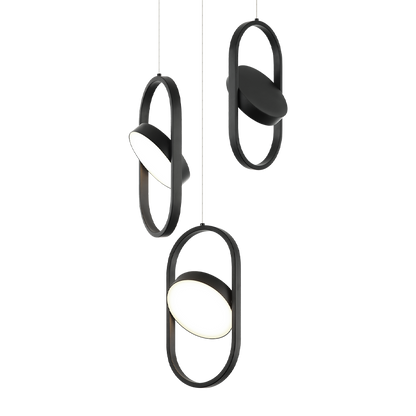 Matteo Lighting Kennedy 14" 3-Light LED Pendant in Black (C32303BK)
