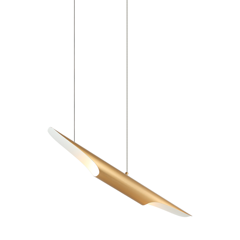 Matteo Lighting Stylus 28" 2-Light Pendant in Aged Gold Brass (C32412AG)