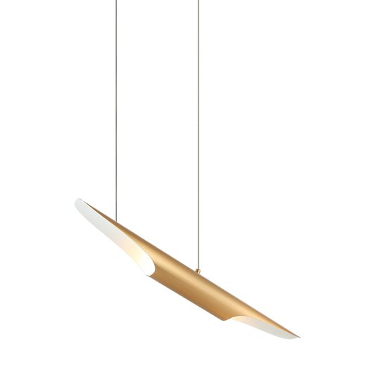 Matteo Lighting Stylus 28" 2-Light Pendant in Aged Gold Brass (C32412AG)
