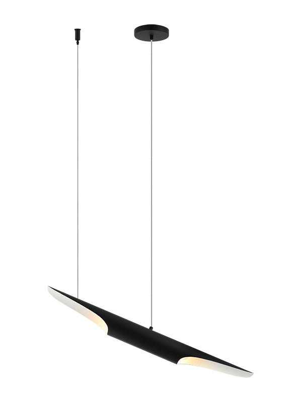 Matteo Lighting Stylus 28" 2-Light Pendant in Matte Black (C32412MB) – alternate view
