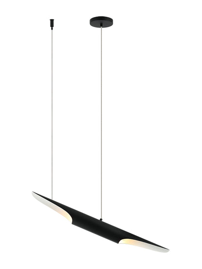 Matteo Lighting Stylus 28" 2-Light Pendant in Matte Black (C32412MB) – alternate view