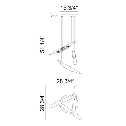 Matteo Lighting Stylus 29" 6-Light Pendant in Chrome (C32416CH) – alternate view