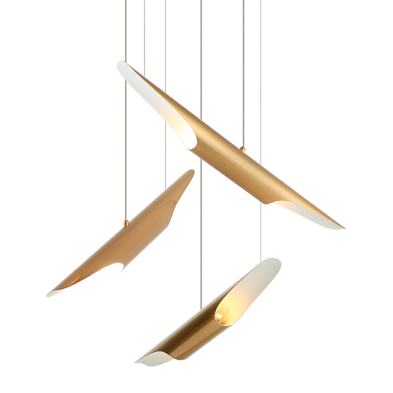 Matteo Lighting Stylus 29" 6-Light Pendant in Aged Gold Brass (C32416AG)