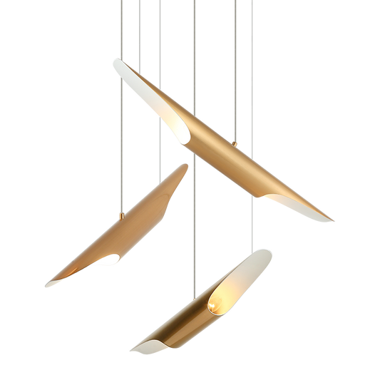 Matteo Lighting Stylus 29" 6-Light Pendant in Aged Gold Brass (C32416AG)