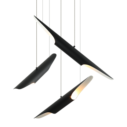 Matteo Lighting Stylus 29" 6-Light Pendant in Matte Black (C32416MB)