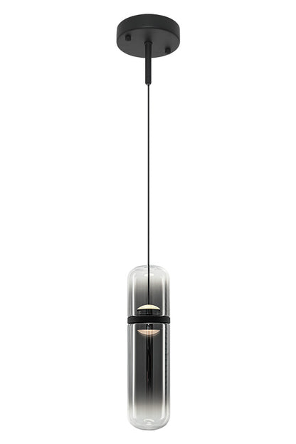 Matteo Lighting Amulet 3" LED Pendant in Matte Black + Smoke Glass (C32601MBSM) – alternate view