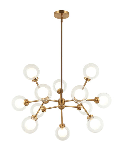 Solaris 28.5" Chandelier Aged Gold Brass