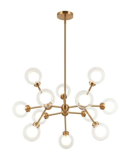 Solaris 28.5" Chandelier Aged Gold Brass