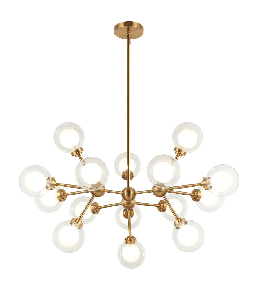 Solaris 34" Chandelier Aged Gold Brass
