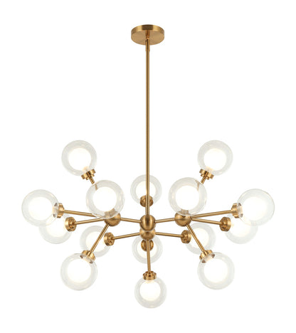 Solaris 34" Chandelier Aged Gold Brass