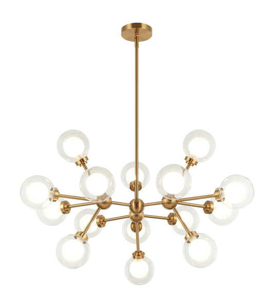Solaris 34" Chandelier Aged Gold Brass
