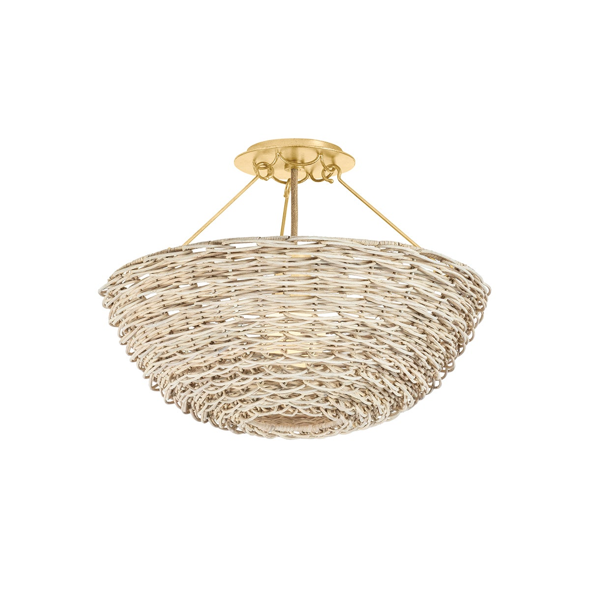 Troy Campo Semi-Flush Mount Vintage Gold Leaf