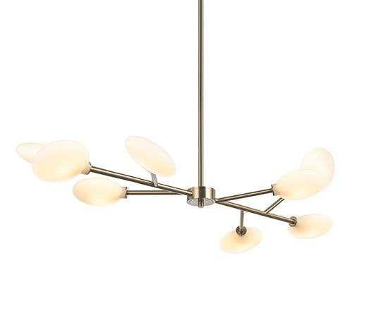 Matteo Lighting Peony 45" 8-Light Chandelier in Champagne Gold (C33708CG)