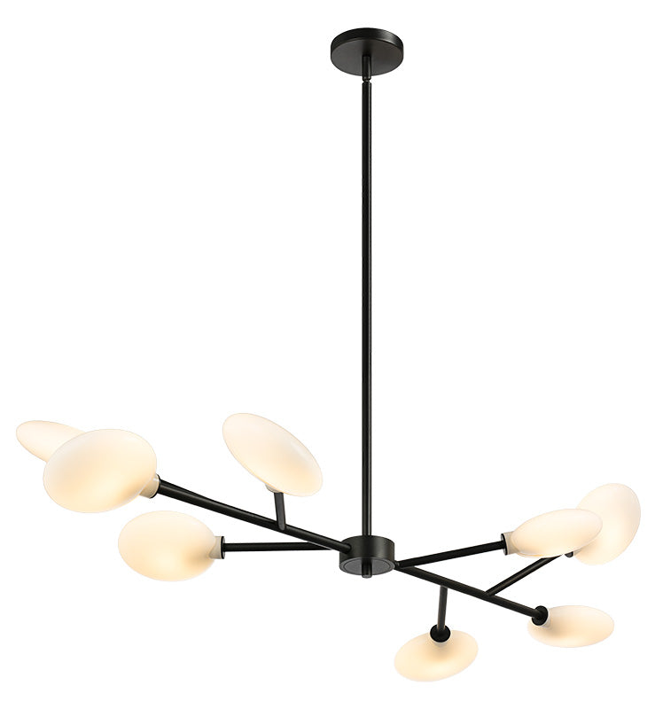 Matteo Lighting Peony 45" 8-Light Chandelier in Matte Black (C33708MB) – alternate view
