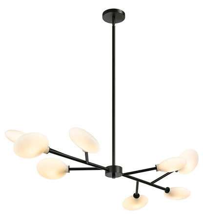 Matteo Lighting Peony 45" 8-Light Chandelier in Matte Black (C33708MB) – alternate view