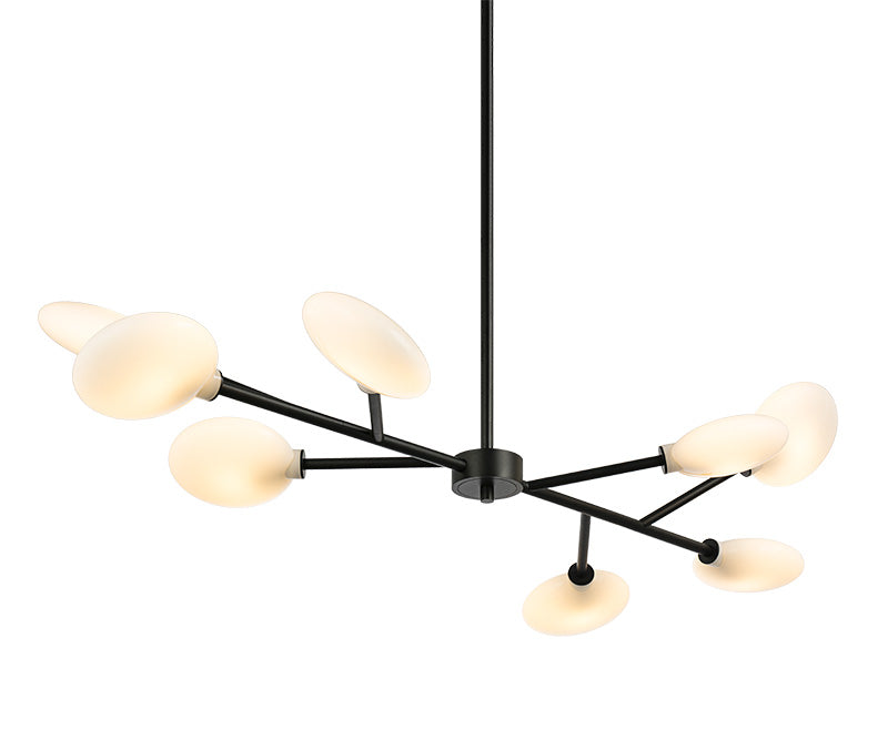 Matteo Lighting Peony 45" 8-Light Chandelier in Matte Black (C33708MB)