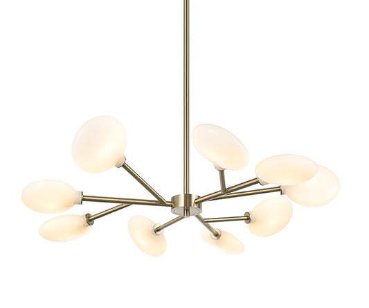 Matteo Lighting Peony 35" 9-Light Chandelier in Champagne Gold (C33709CG)