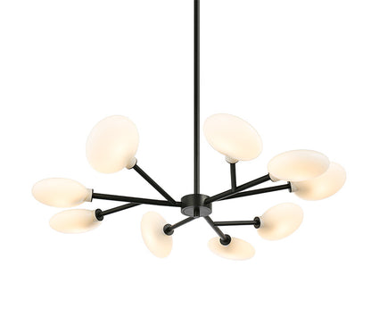Matteo Lighting Peony 35" 9-Light Chandelier in Matte Black (C33709MB)