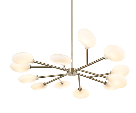 Matteo Lighting Peony 42" 12-Light Chandelier in Champagne Gold (C33712CG)