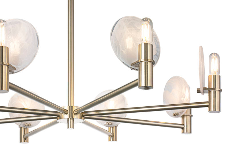 Matteo Lighting Cloudburst 32" 8-Light Chandelier in Champagne Gold (C33808CG) – alternate view