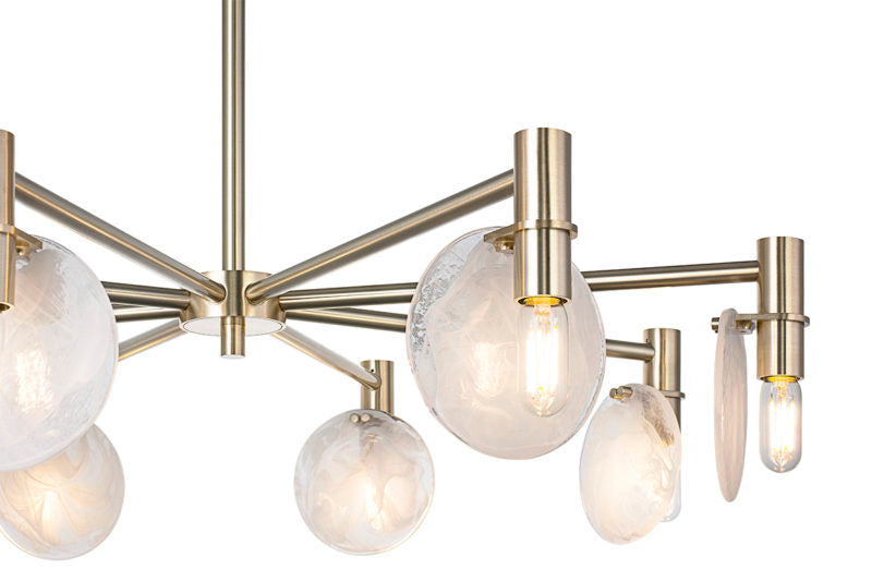 Matteo Lighting Cloudburst 32" 8-Light Chandelier in Champagne Gold (C33808CG) – alternate view