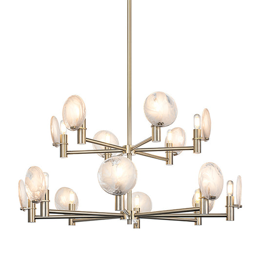 Matteo Lighting Cloudburst 32" 14-Light Chandelier in Champagne Gold (C33814CG)