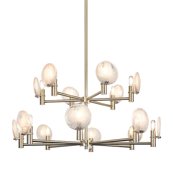 Matteo Lighting Cloudburst 32" 14-Light Chandelier in Champagne Gold (C33814CG)