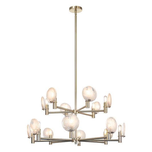 Matteo Lighting Cloudburst 32" 14-Light Chandelier in Champagne Gold (C33814CG) – alternate view
