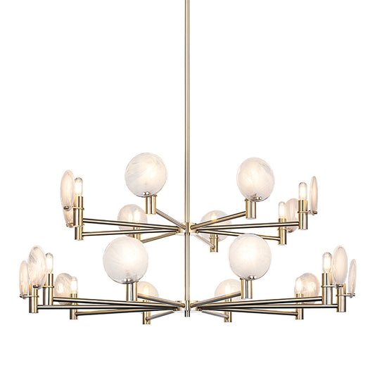 Matteo Lighting Cloudburst 41" 18-Light Chandelier in Champagne Gold (C33818CG)
