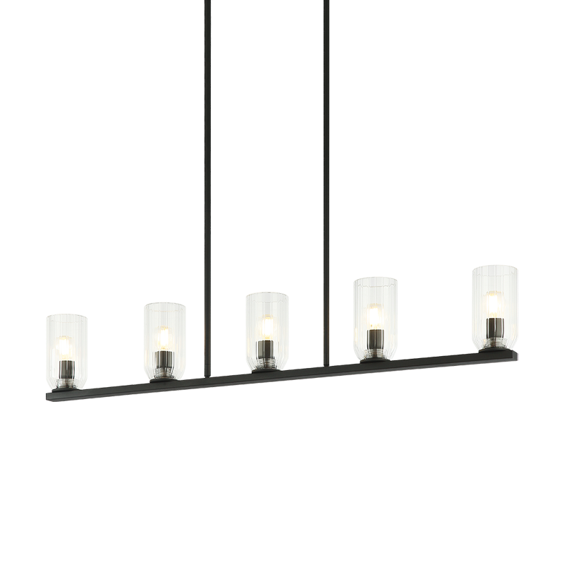 Matteo Lighting Westlock 38" 5-Light Linear Chandelier in Matte Black (C34005MB)