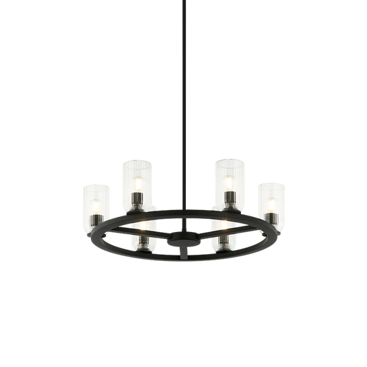 Matteo Lighting Westlock 24" 6-Light Chandelier in Matte Black (C34006MB)