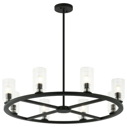 Matteo Lighting Westlock 32" 8-Light Chandelier in Matte Black (C34008MB) – alternate view