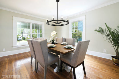 Matteo Lighting Westlock 32" 8-Light Chandelier in Matte Black (C34008MB) – alternate view