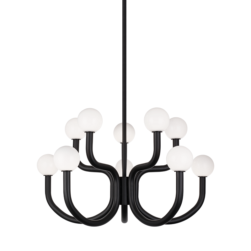 Matteo Lighting Joelle 29" 10-Light Chandelier in Matte Black (C34210MBOP)