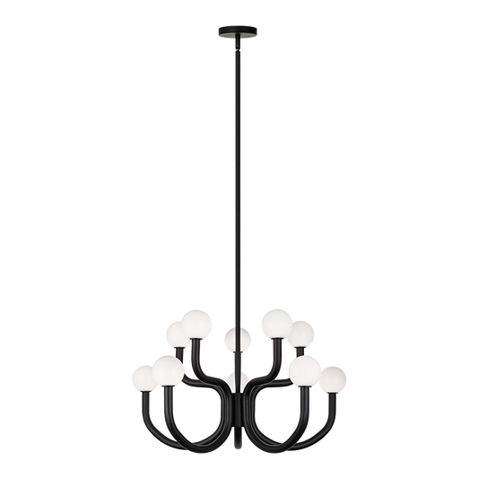 Matteo Lighting Joelle 29" 10-Light Chandelier in Matte Black (C34210MBOP) – alternate view