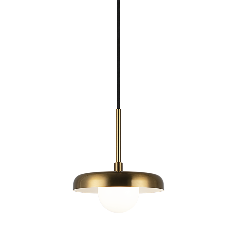 Matteo Lighting Creston 8" Pendant in Aged Gold Brass (C34401AGOP)