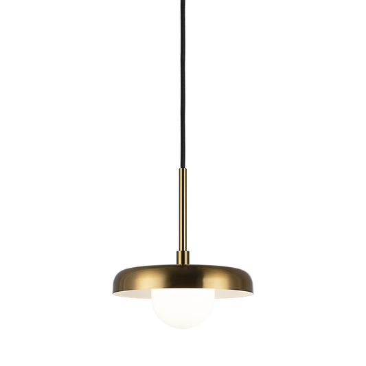 Matteo Lighting Creston 8" Pendant in Aged Gold Brass (C34401AGOP)
