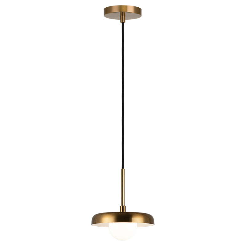 Matteo Lighting Creston 8" Pendant in Aged Gold Brass (C34401AGOP) – alternate view