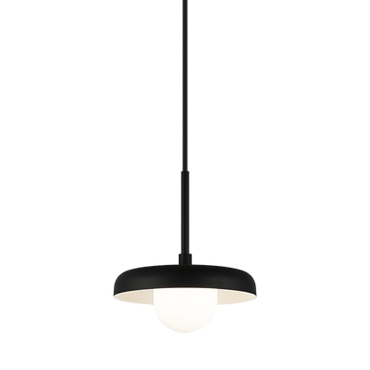 Matteo Lighting Creston 8" Pendant in Matte Black (C34401MBOP)