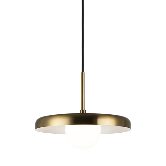 Matteo Lighting Creston 12" Pendant in Aged Gold Brass (C34411AGOP)