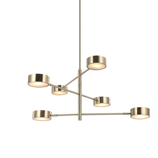 Matteo Lighting Weatherton 39" 6-Light Linear Chandelier in Champagne Gold (C34606CG)