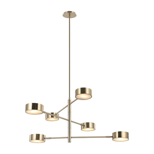 Matteo Lighting Weatherton 39" 6-Light Linear Chandelier in Champagne Gold (C34606CG) – alternate view
