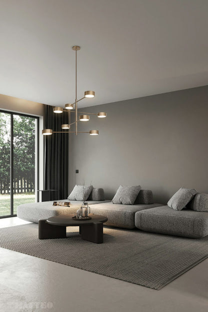 Matteo Lighting Weatherton 39" 8-Light Linear Chandelier in Champagne Gold (C34608CG) – alternate view