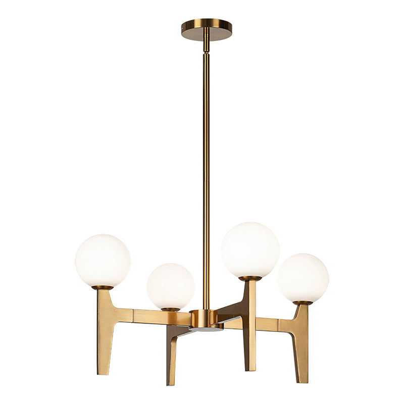 Matteo Lighting Scriben 24" 4-Light Chandelier in Aged Gold Brass (C34904AGOP) – alternate view