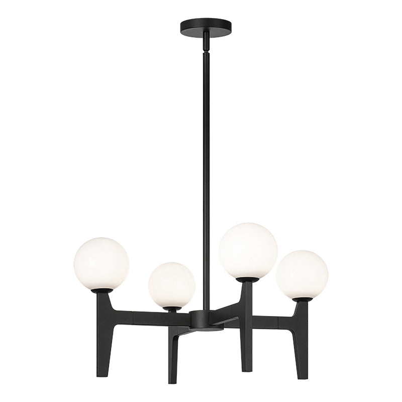 Matteo Lighting Scriben 24" 4-Light Chandelier in Matte Black (C34904MBOP) – alternate view