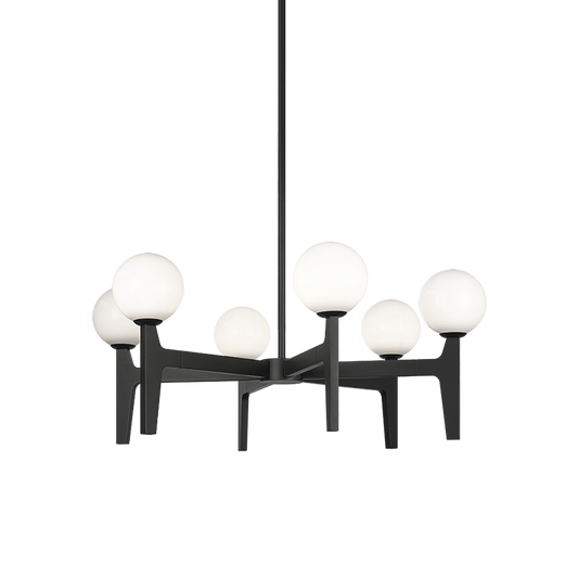Matteo Lighting Scriben 30" 6-Light Chandelier in Matte Black (C34906MBOP)