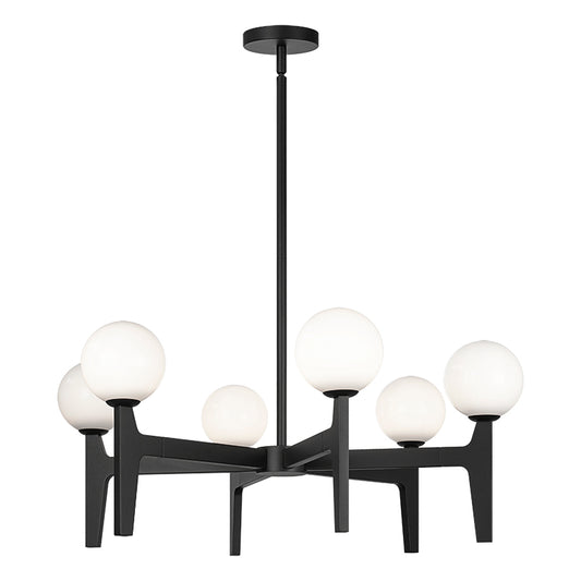 Matteo Lighting Scriben 30" 6-Light Chandelier in Matte Black (C34906MBOP) – alternate view