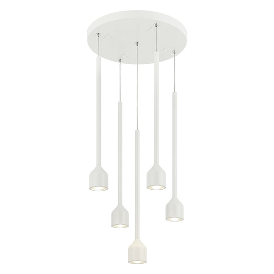 Matteo Lighting Lumenagio 5-Light Multi-Pendant in White (C35405WH) – alternate view