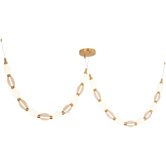 Matteo Lighting Tentacles 2-Light LED Chandelier in Aged Gold Brass (C37102AG)