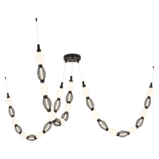 Matteo Lighting Tentacles 3-Light LED Chandelier in Black (C37103BK)